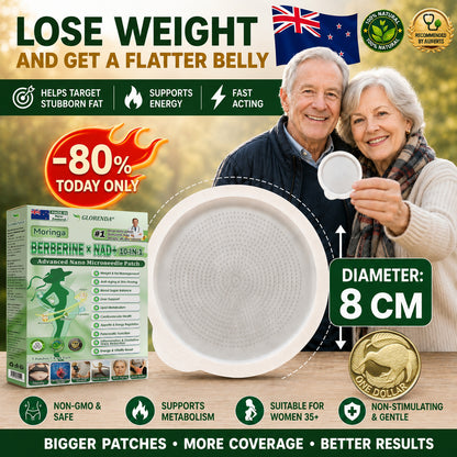 Official Store | 🍀🍏 GLORENDA® Moringa · Berberine × NAD+ 10-in-1 Advanced Nano Microneedle Patch 🇳🇿 (Just once a day, visible changes in 7 days) ✅ For obesity, loose skin, diabetes, sleep apnea, joint issues, and more