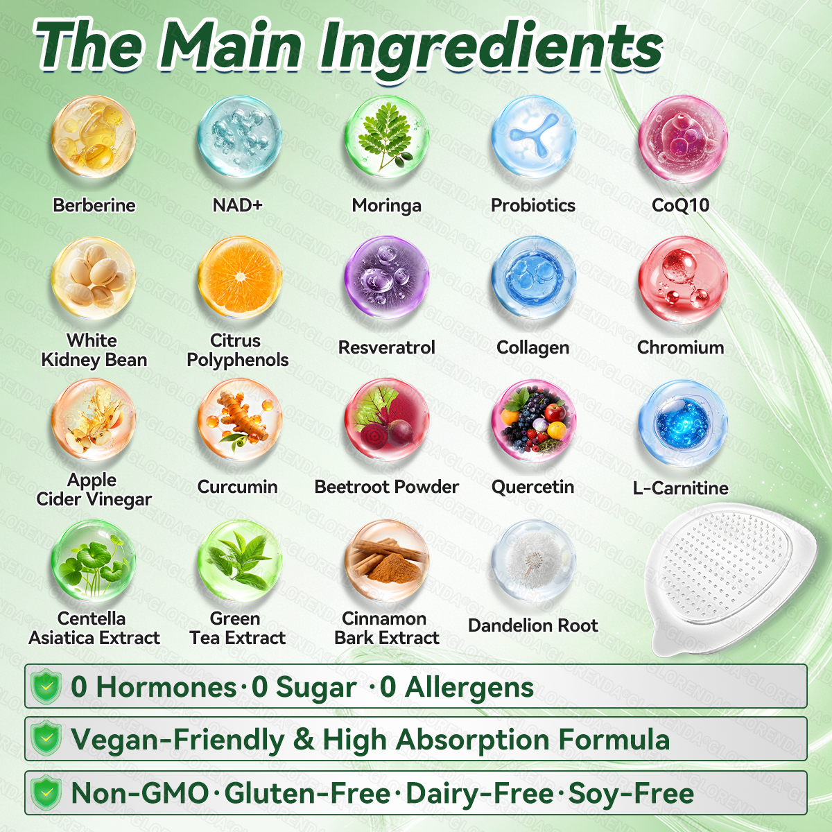 Official Store | 🌵 GLORENDA Moringa Berberine NAD Plus Ten in One Advanced Nano Microneedle Patch Just Once a Day Visible Changes in Seven Days ✅ For Obesity Loose Skin Diabetes Sleep Apnea Joint Issues and More 🎁
