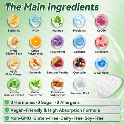 Official Store | 🌵 GLORENDA Moringa Berberine NAD Plus Ten in One Advanced Nano Microneedle Patch Just Once a Day Visible Changes in Seven Days ✅ For Obesity Loose Skin Diabetes Sleep Apnea Joint Issues and More 🎁