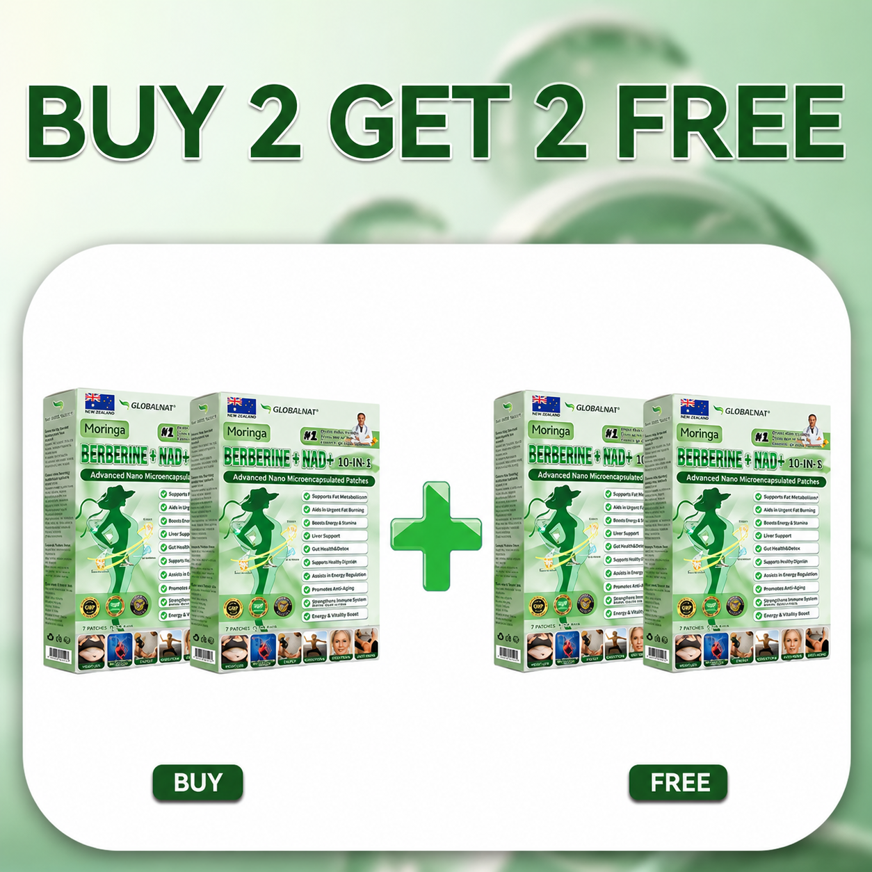 Official Store | 🌵 GLORENDA Moringa Berberine NAD Plus Ten in One Advanced Nano Microneedle Patch Just Once a Day Visible Changes in Seven Days ✅ For Obesity Loose Skin Diabetes Sleep Apnea Joint Issues and More 🎁