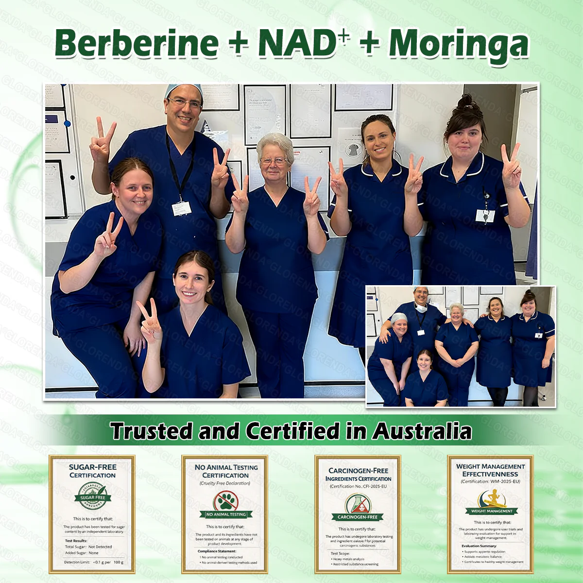 Official Store | 🍀🍏 GLORENDA® Moringa · Berberine × NAD+ 10-in-1 Advanced Nano Microneedle Patch 🇳🇿 (Just once a day, visible changes in 7 days) ✅ For obesity, loose skin, diabetes, sleep apnea, joint issues, and more